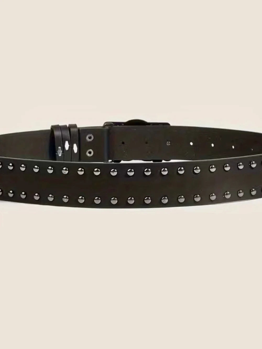 New -Stylish Faux Leather Studded Belt w/Skull Buckle